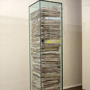 FRESH KILLS: A Walk on the Beach, (Installation view): Newspaper, 2001